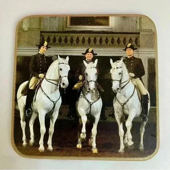 Hofreitschule wien 6 Equestrian Quadrille Coasters make in Austria Vinta… - Picture 7 of 11